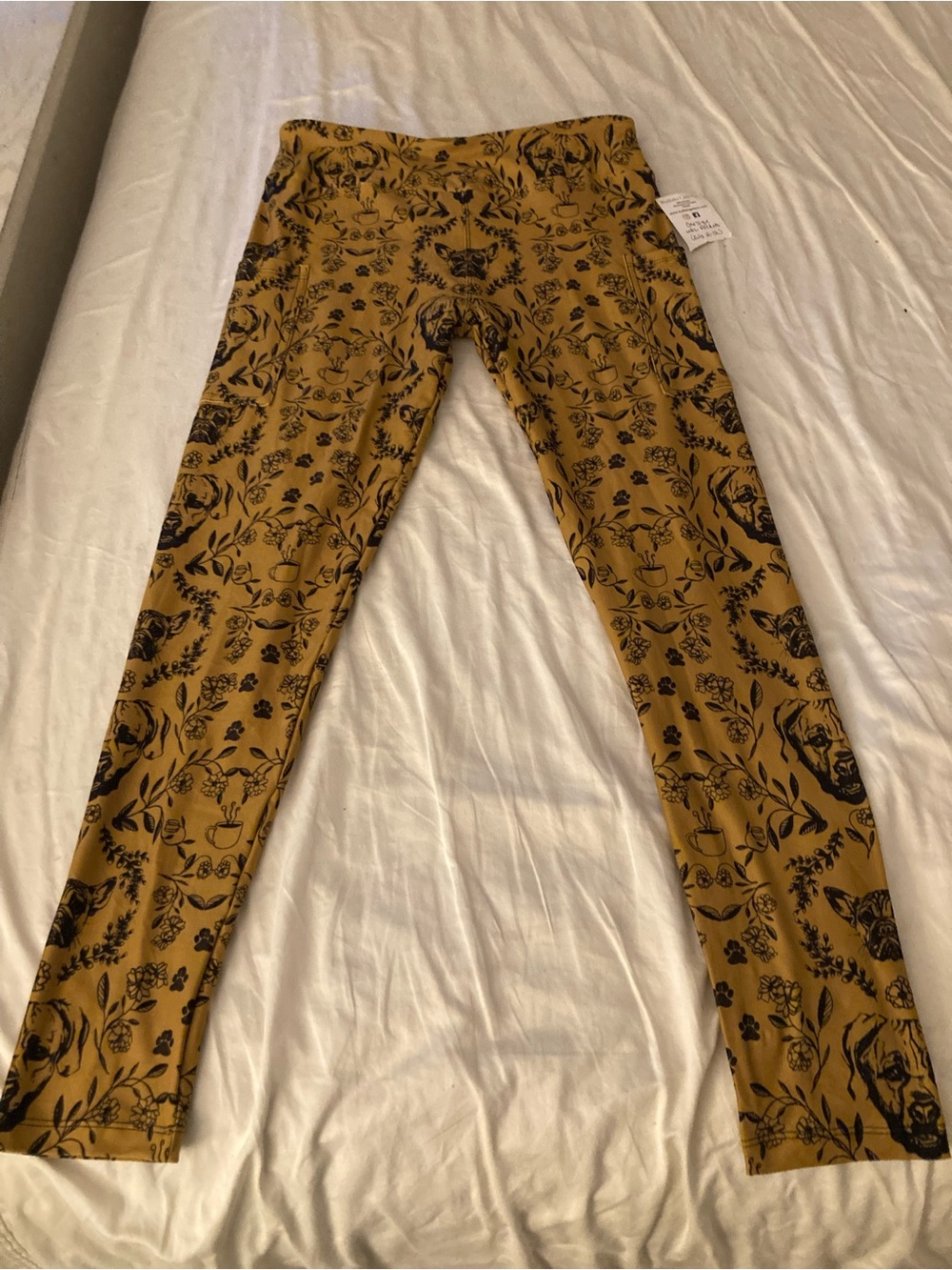 Mustard Floral Print Leggings